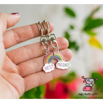 Брелок парный для друзей "Best Frirnds. Радуга". Цена за 1 пару